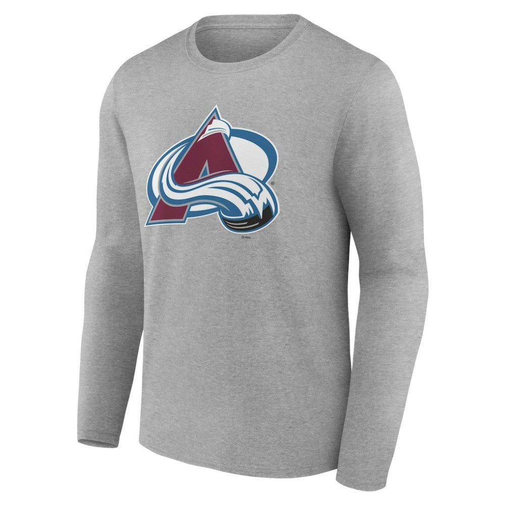 Colorado Avalanche Women's Primary Logo Long Sleeve V-Neck T-Shirt - Gray T-shirts