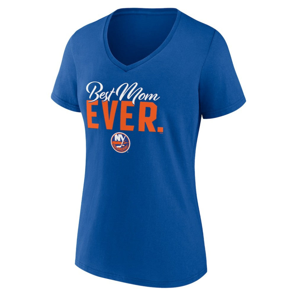 New York Islanders Women's Best Mom Ever V-Neck T-Shirt - Royal T-shirts