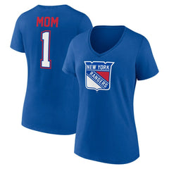 New York Rangers Women's Mother's Day V-Neck T-Shirt - Blue T-shirts