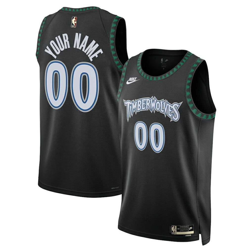 Minnesota Timberwolves Unisex Swingman Custom Jersey - Classic Edition - Black for sale