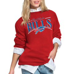 Buffalo Bills Starter Women's Arch Stripe Fleece Sweatshirt - Red sale