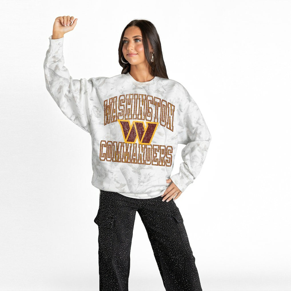 Washington Commanders Gameday Couture Women's Whiteout Oversized Premium Fleece Sweatshirt - Arctic Camo sale