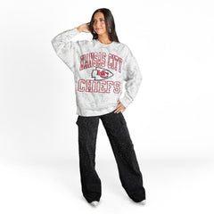 Kansas City Chiefs Gameday Couture Women's Whiteout Oversized Premium Fleece Sweatshirt - Arctic Camo on sale