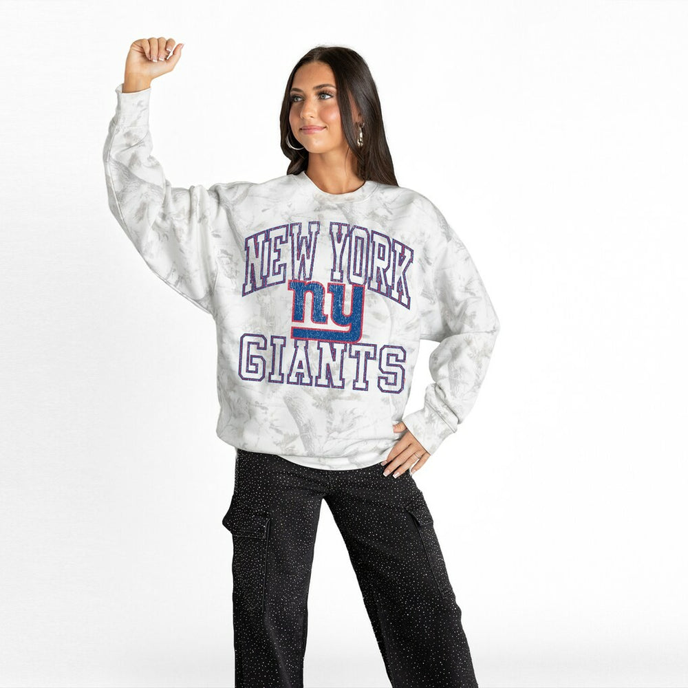 New York Giants Gameday Couture Women's Whiteout Oversized Premium Fleece Sweatshirt - Arctic Camo outlet
