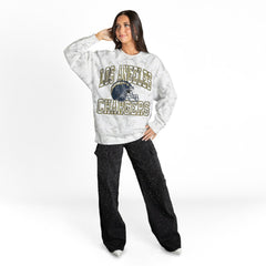 Los Angeles Chargers Gameday Couture Women's Whiteout Oversized Premium Fleece Sweatshirt - Arctic Camo online