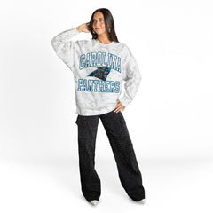 Carolina Panthers Gameday Couture Women's Whiteout Oversized Premium Fleece Sweatshirt - Arctic Camo sale