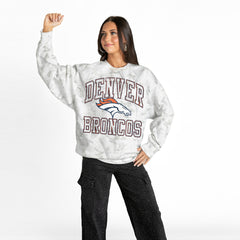 Denver Broncos Gameday Couture Women's Whiteout Oversized Premium Fleece Sweatshirt - Arctic Camo cheap