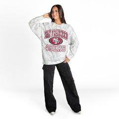 San Francisco 49ers Gameday Couture Women's Whiteout Oversized Premium Fleece Sweatshirt - Arctic Camo on sale