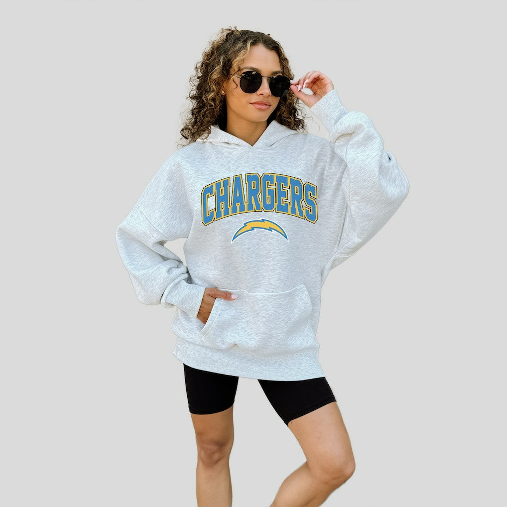 Los Angeles Chargers Gameday Couture Women's Fan Edition Premium Weight Hoodie - Ash for sale
