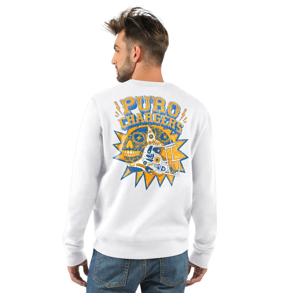 Los Angeles Chargers Starter Classic Puro Crew Neck Sweatshirt - White for sale