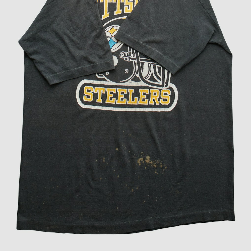 Pittsburgh Steelers Logo 7 80s T-Shirt - Black Vintage discount