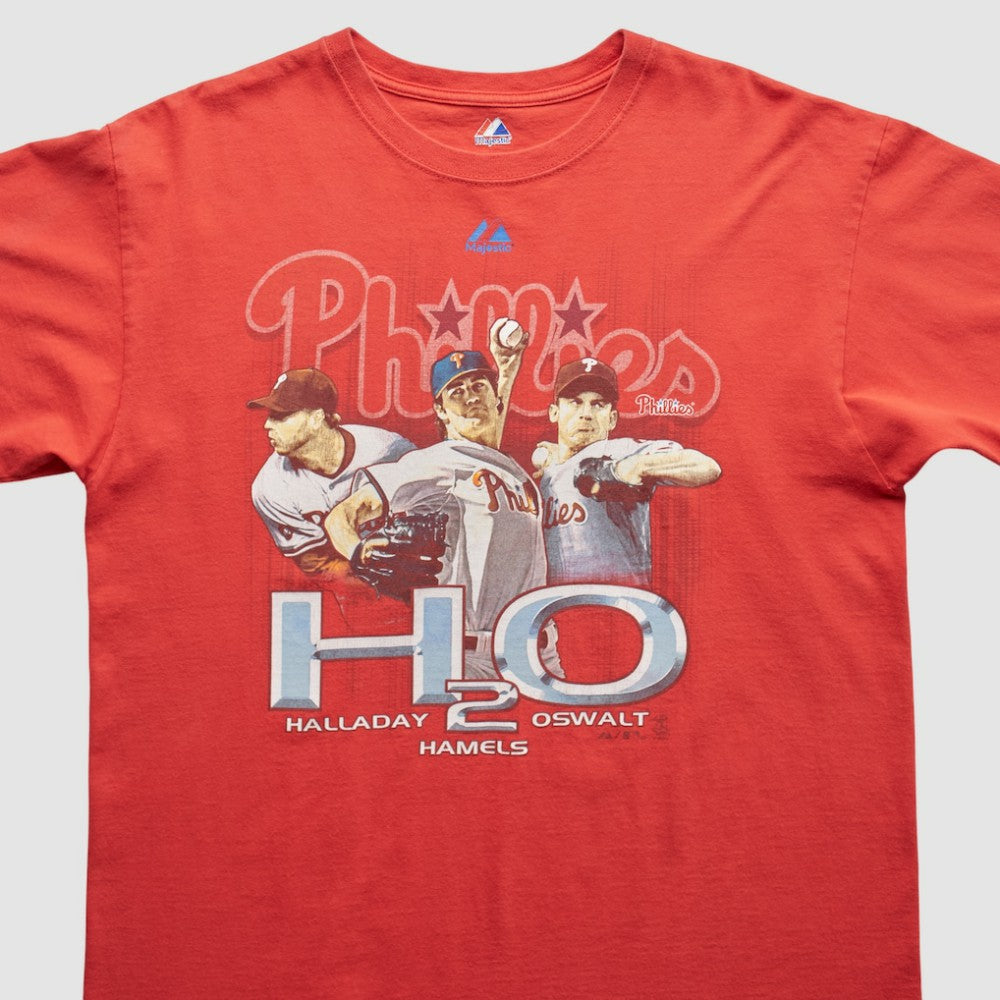 Philadelphia Phillies Majestic 2010 T-Shirt Red Vintage