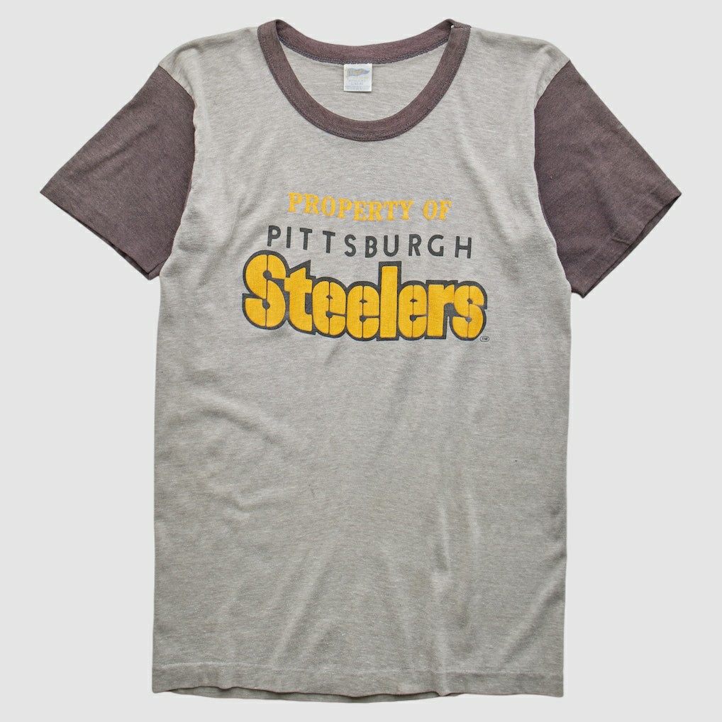 Pittsburgh Steelers Trench 80s T-Shirt - Heather Gray Vintage online