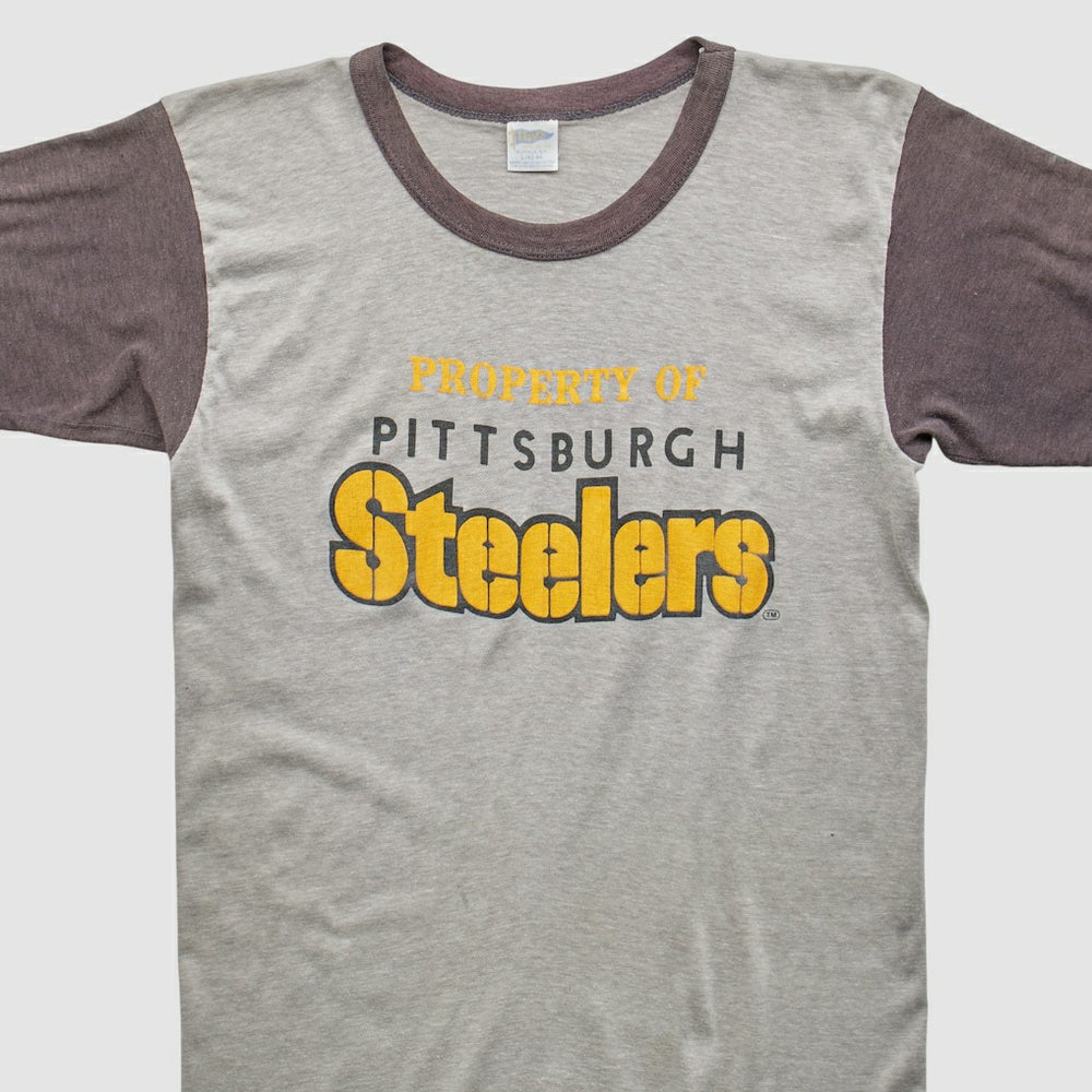 Pittsburgh Steelers Trench 80s T-Shirt - Heather Gray Vintage online