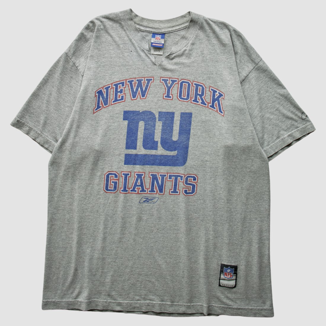 New York Giants Reebok 2000s T-Shirt - Heather Gray Vintage for sale