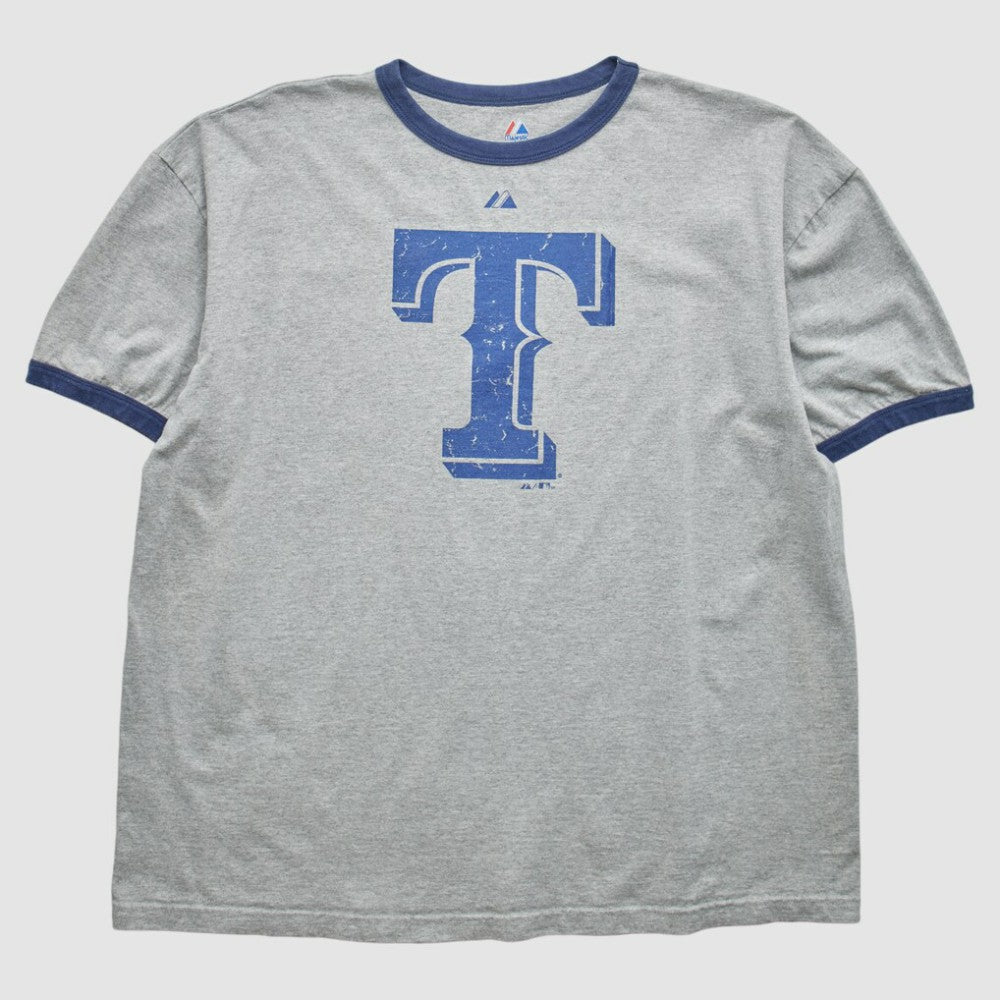 Texas Rangers Majestic 2010 T-Shirt Heather Gray Vintage