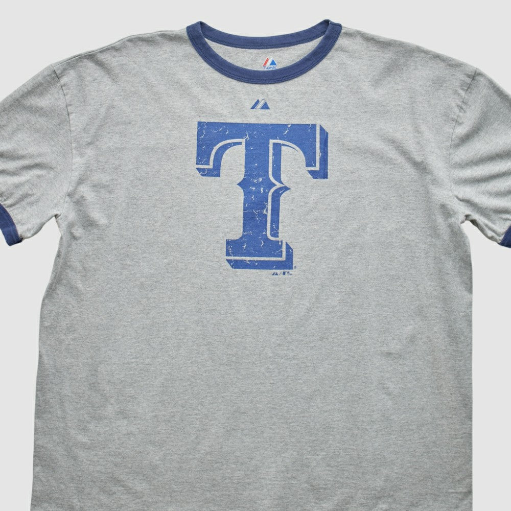 Texas Rangers Majestic 2010 T-Shirt Heather Gray Vintage