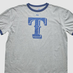 Texas Rangers Majestic 2010 T-Shirt Heather Gray Vintage