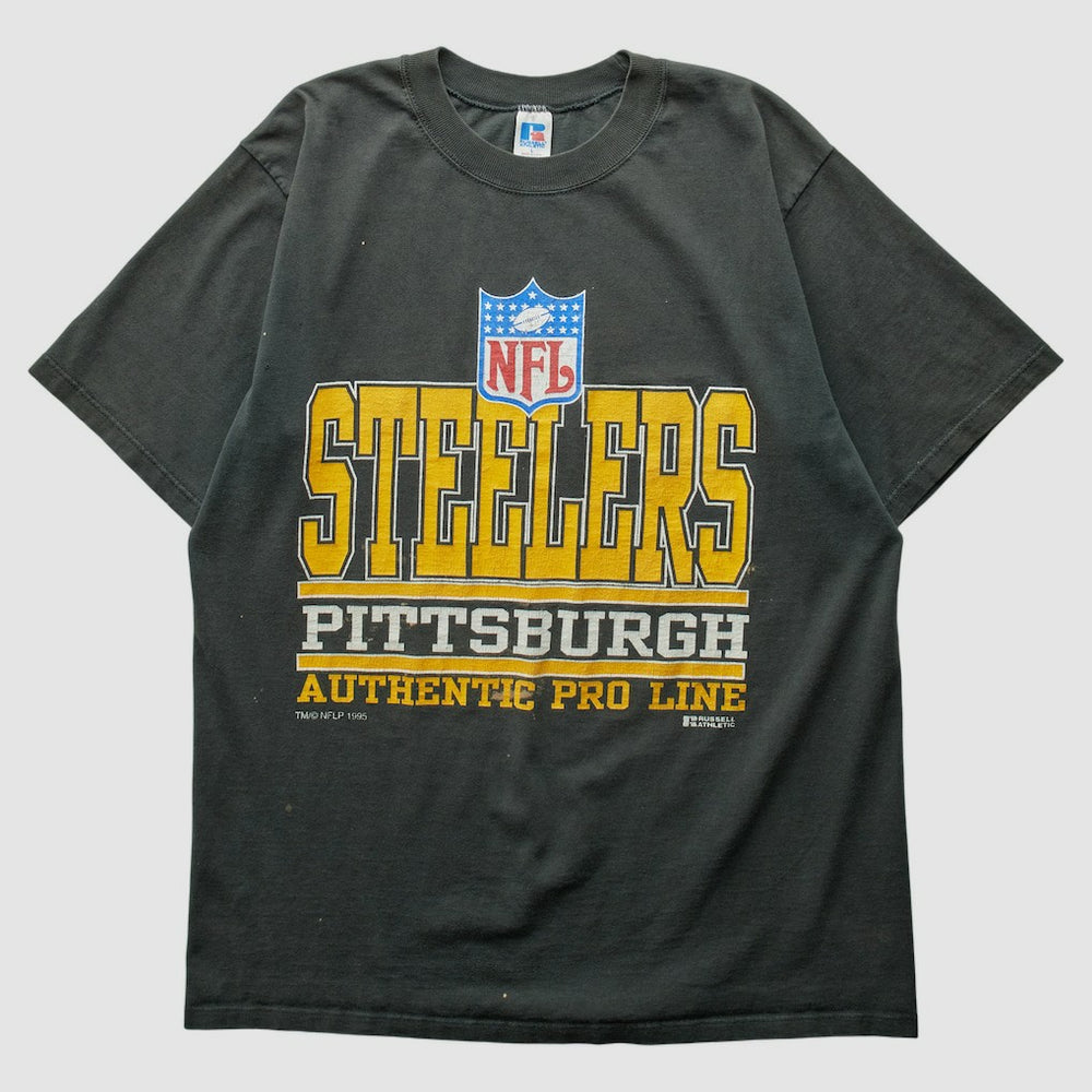 Pittsburgh Steelers Russell 1995 T-Shirt - Black Vintage sale