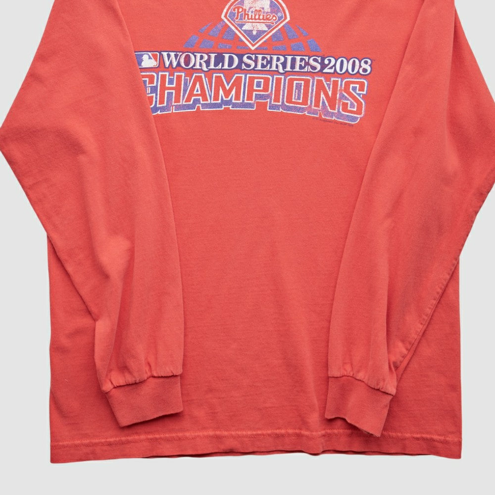 Philadelphia Phillies 2008 Long Sleeve T-Shirt Red Vintage