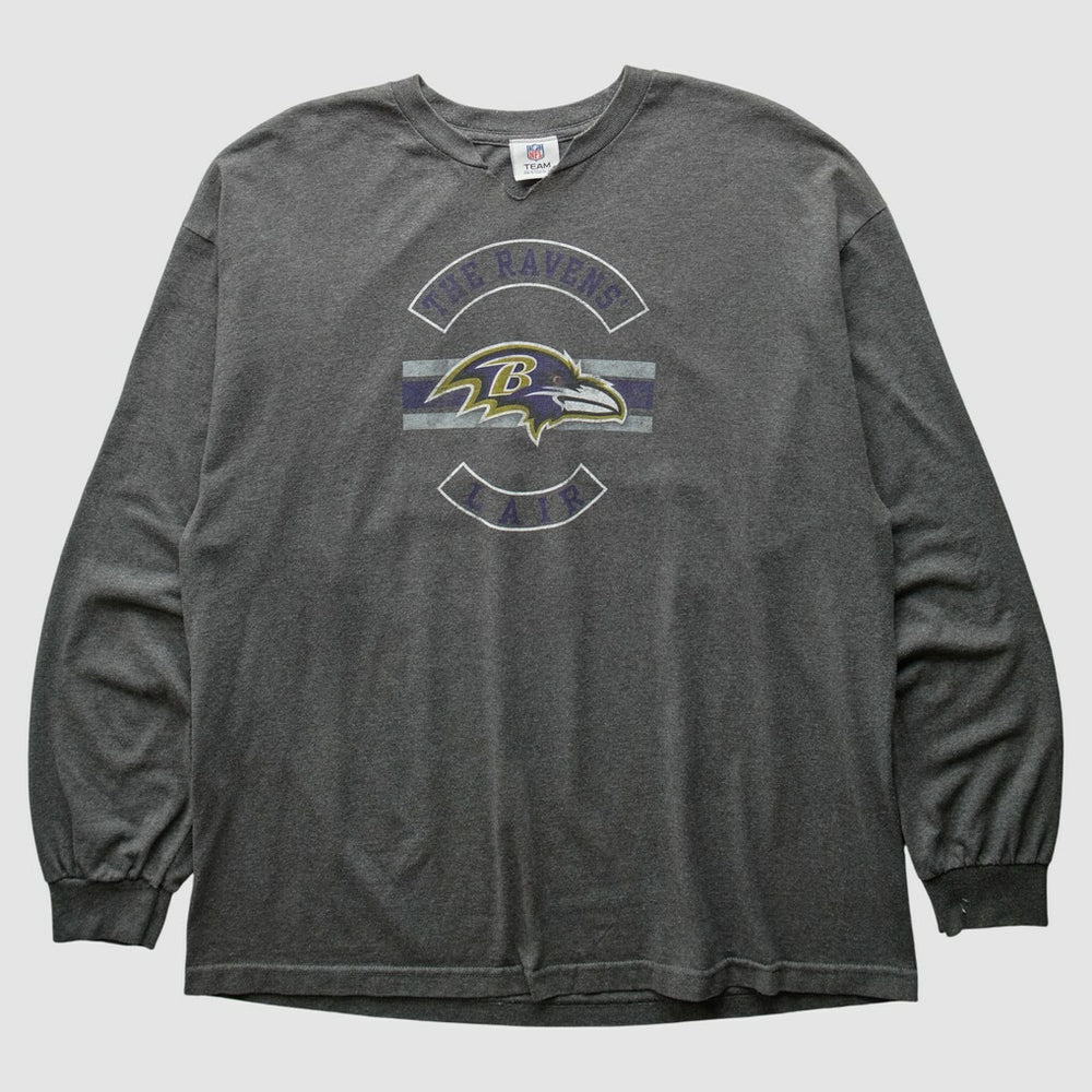 Baltimore Ravens NFL 2010s Long Sleeve T-Shirt - Dark Heather Gray Vintage cheap