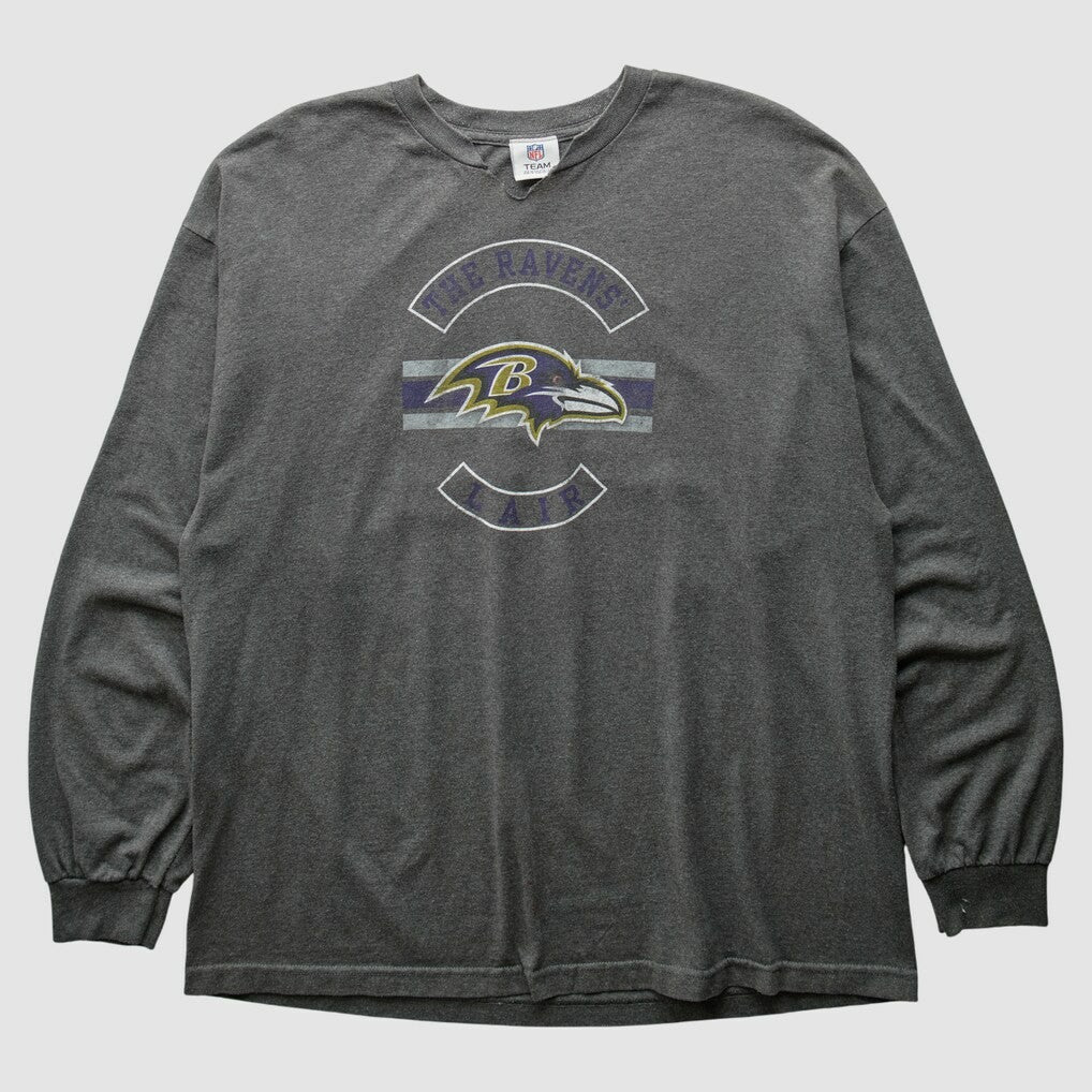 Baltimore Ravens NFL 2010s Long Sleeve T-Shirt - Dark Heather Gray Vintage cheap