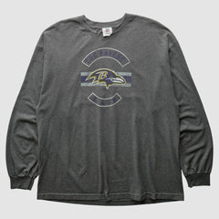 Baltimore Ravens NFL 2010s Long Sleeve T-Shirt - Dark Heather Gray Vintage cheap
