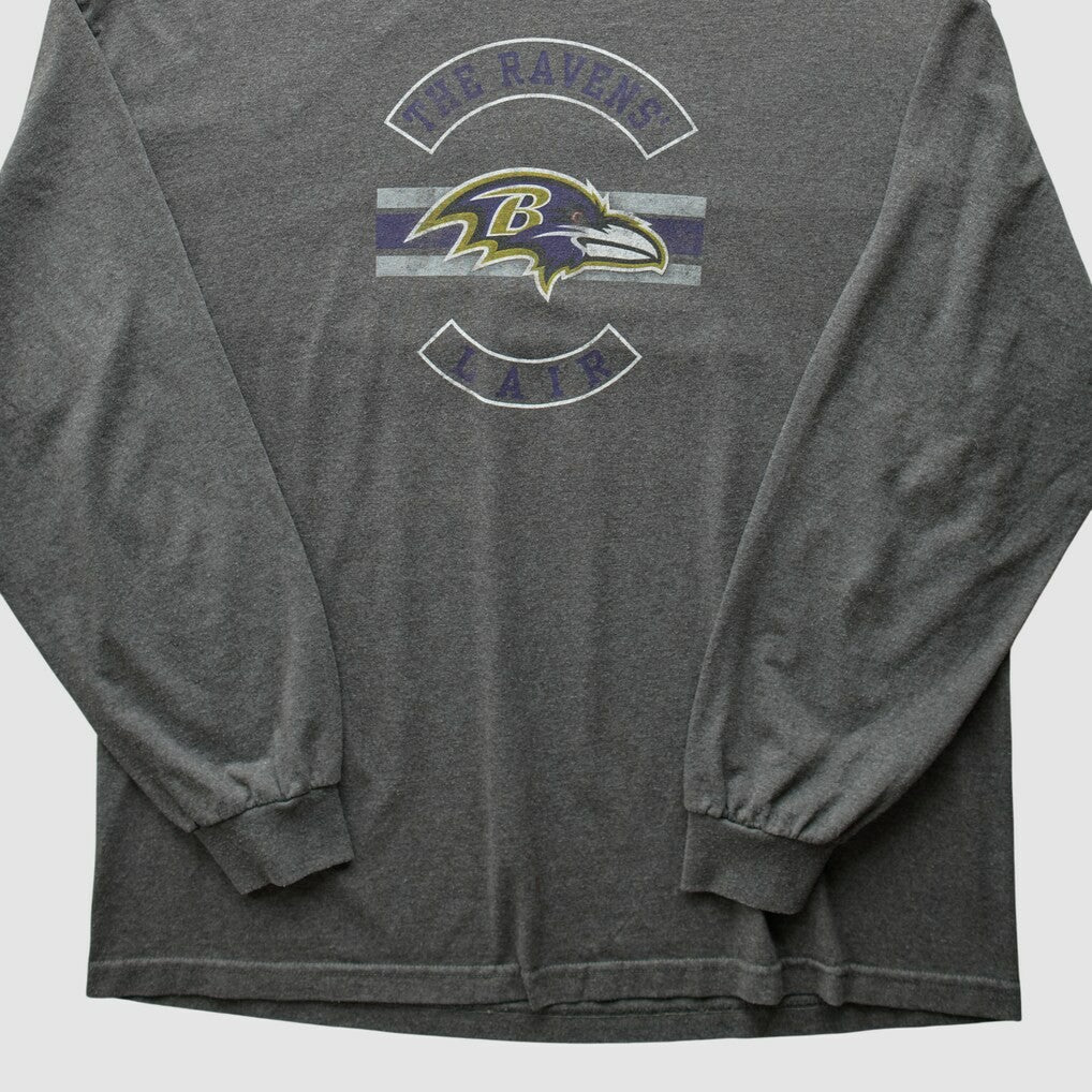 Baltimore Ravens NFL 2010s Long Sleeve T-Shirt - Dark Heather Gray Vintage cheap