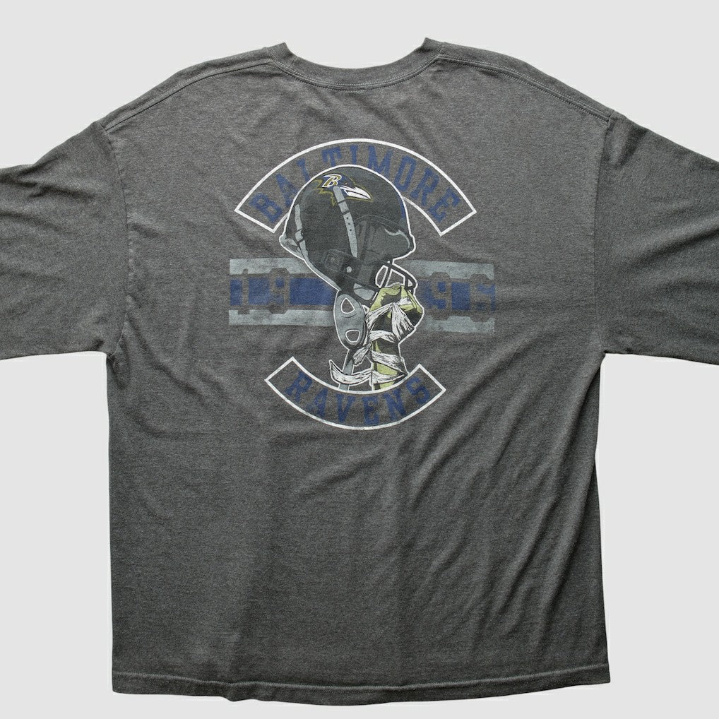 Baltimore Ravens NFL 2010s Long Sleeve T-Shirt - Dark Heather Gray Vintage cheap
