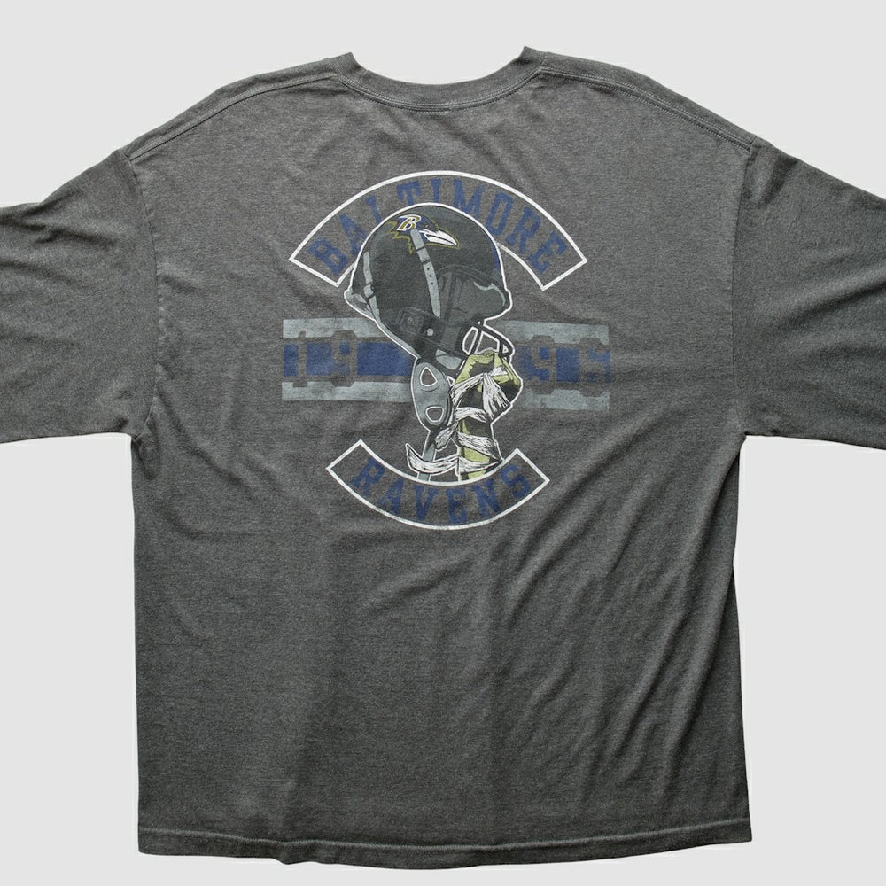 Baltimore Ravens NFL 2010s Long Sleeve T-Shirt - Dark Heather Gray Vintage cheap