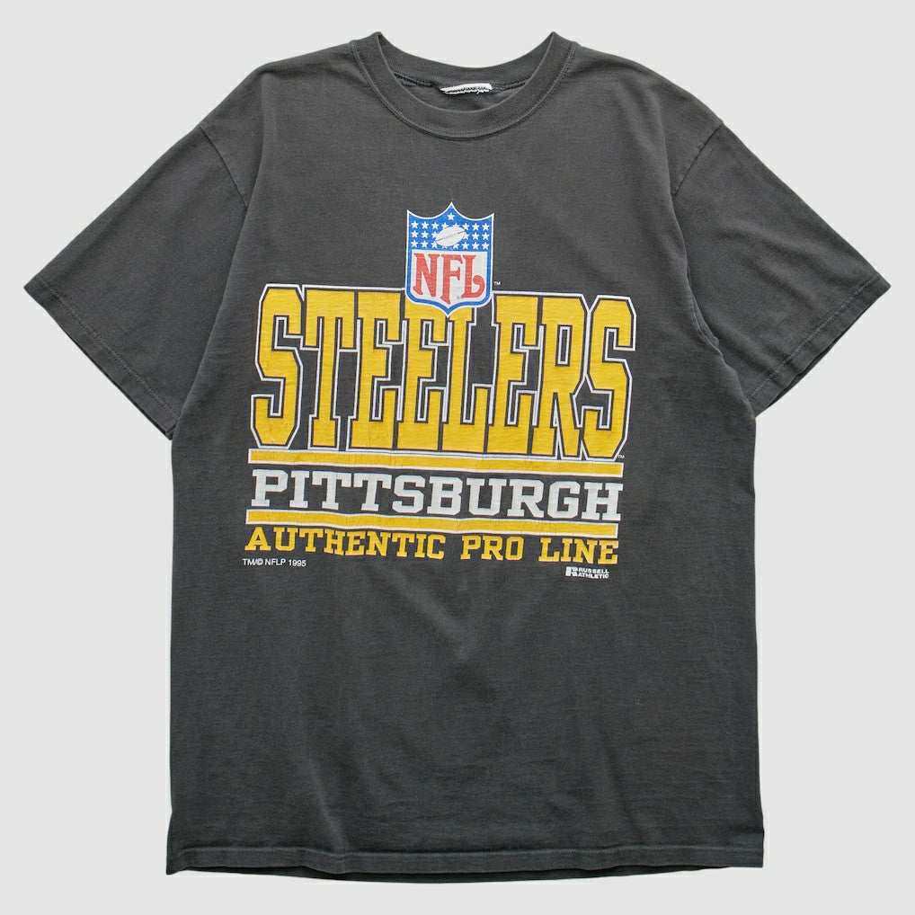 Pittsburgh Steelers Russell 1995 Pullover T-Shirt - Black Vintage sale