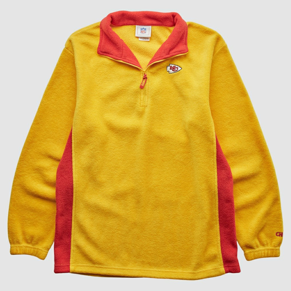 Kansas City Chiefs NFL 2000s 1/4 Zip Sweatshirt - Yellow Vintage sale