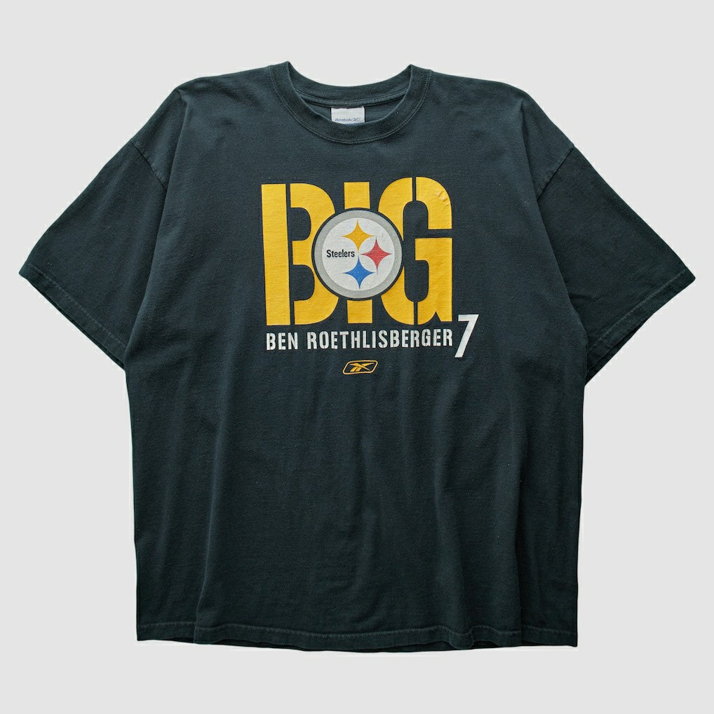Pittsburgh Steelers Reebok 2000s T-Shirt - Black Vintage for sale