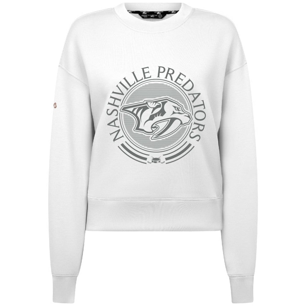 Nashville Predators Levelwear Women's Slate & Snow Sponge Tri-Blend Sweatshirt - White Sweatshirts