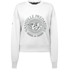 Nashville Predators Levelwear Women's Slate & Snow Sponge Tri-Blend Sweatshirt - White Sweatshirts