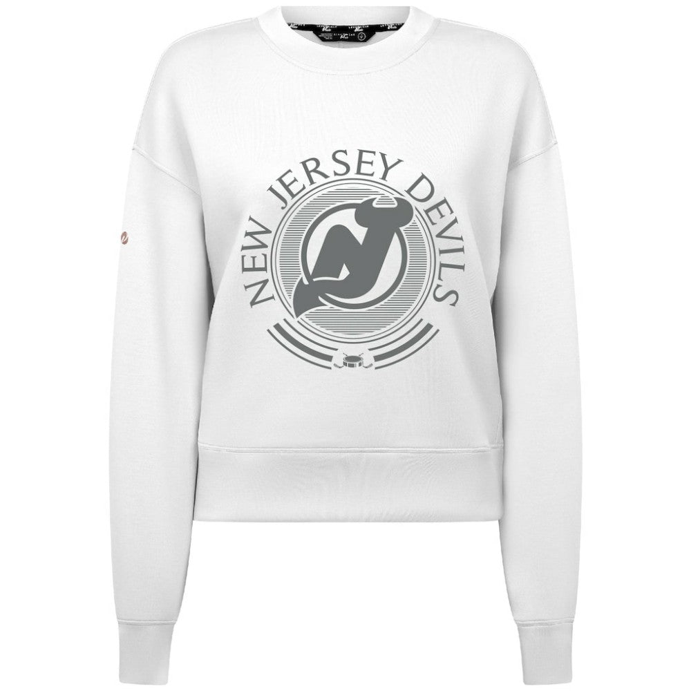 New Jersey Devils Levelwear Women's Slate & Snow Sponge Tri-Blend Sweatshirt - White Sweatshirts