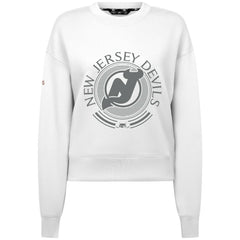 New Jersey Devils Levelwear Women's Slate & Snow Sponge Tri-Blend Sweatshirt - White Sweatshirts