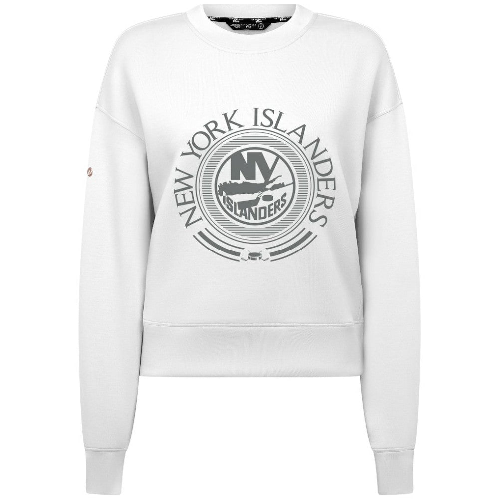 New York Islanders Levelwear Women's Slate & Snow Sponge Tri-Blend Sweatshirt - White Sweatshirts