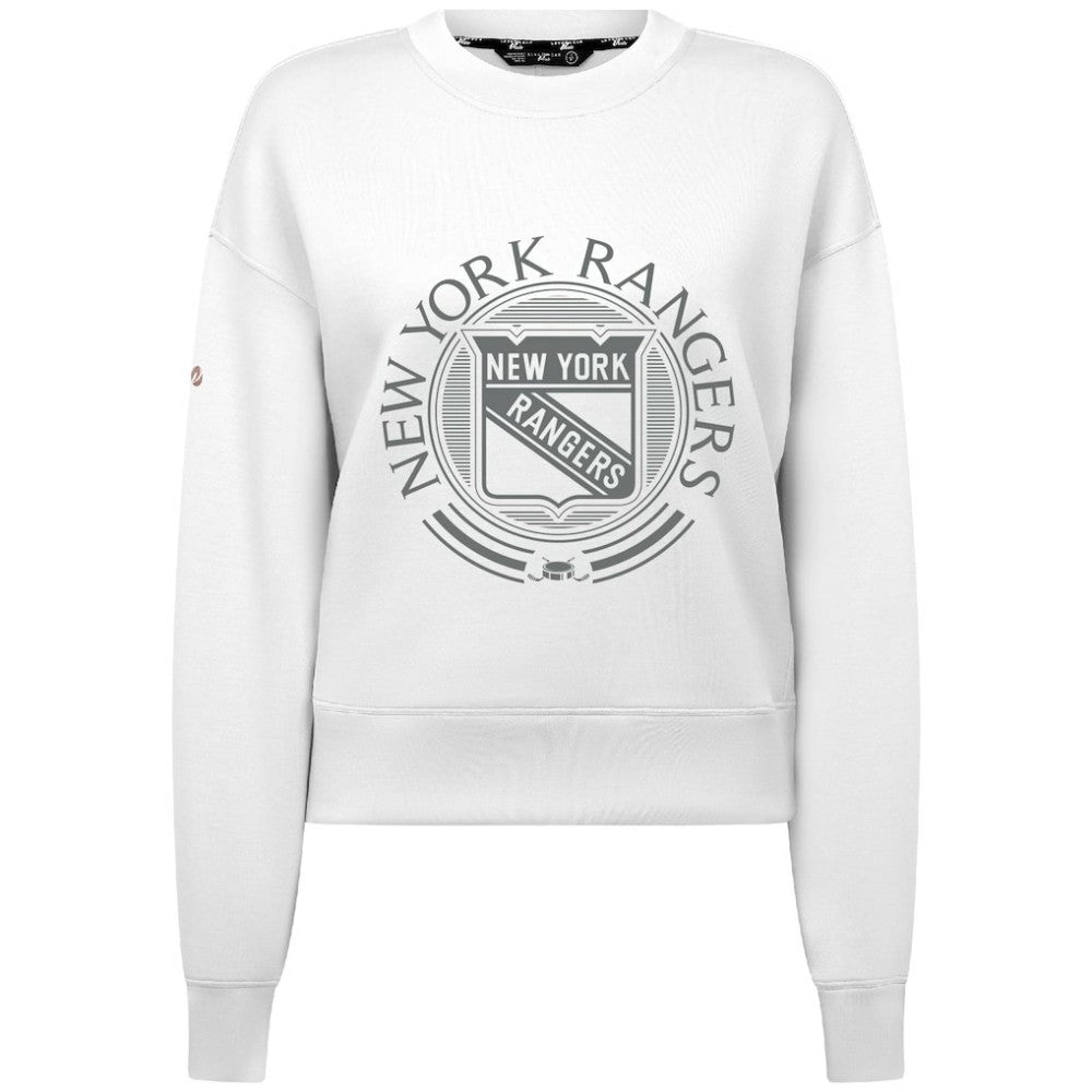 New York Rangers Levelwear Women's Slate & Snow Sponge Tri-Blend Sweatshirt - White Sweatshirts