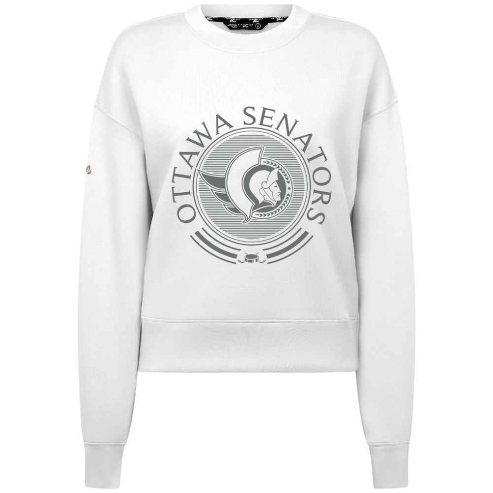 Ottawa Senators Levelwear Women's Slate & Snow Sponge Tri-Blend Sweatshirt - White Sweatshirts