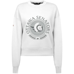 Ottawa Senators Levelwear Women's Slate & Snow Sponge Tri-Blend Sweatshirt - White Sweatshirts