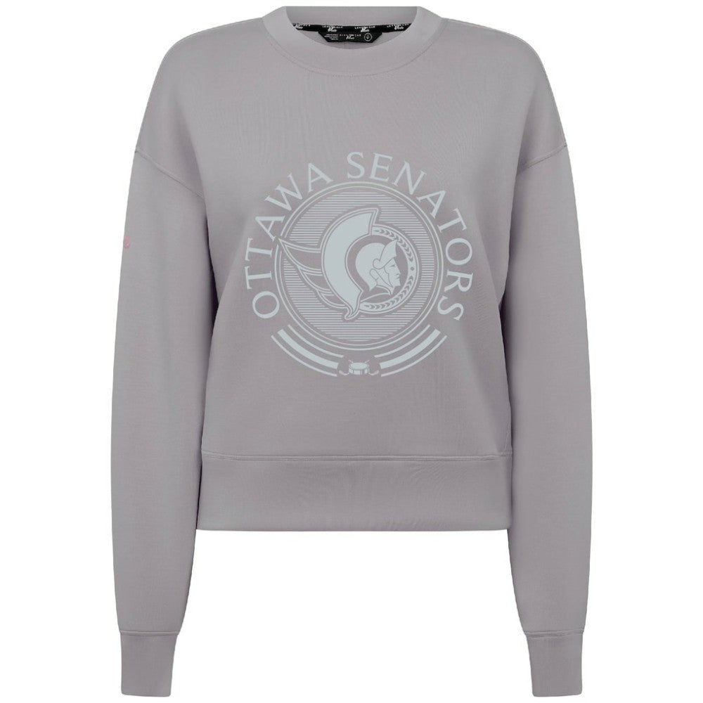 Ottawa Senators Levelwear Women's Slate & Snow Sponge Tri-Blend Sweatshirt - Gray Sweatshirts