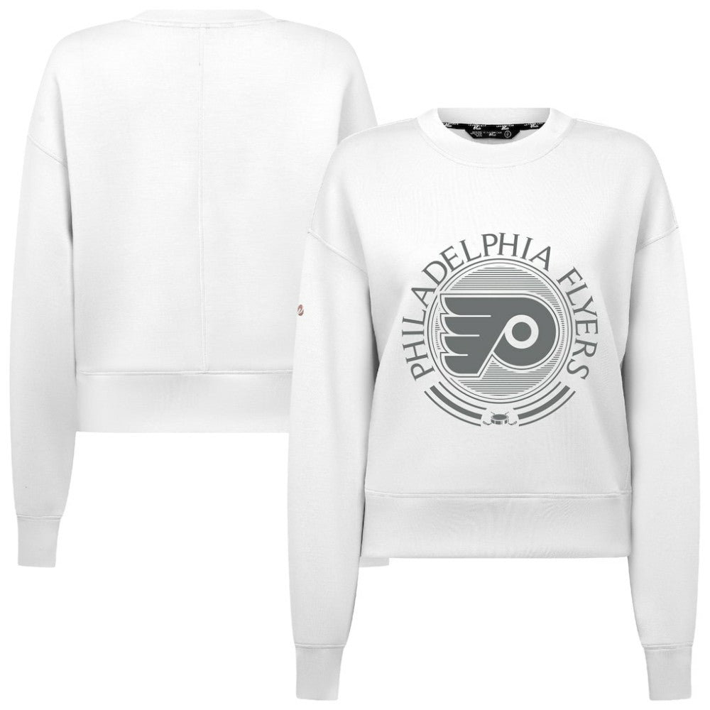Philadelphia Flyers Levelwear Women's Slate & Snow Sponge Tri-Blend Sweatshirt - White Sweatshirts