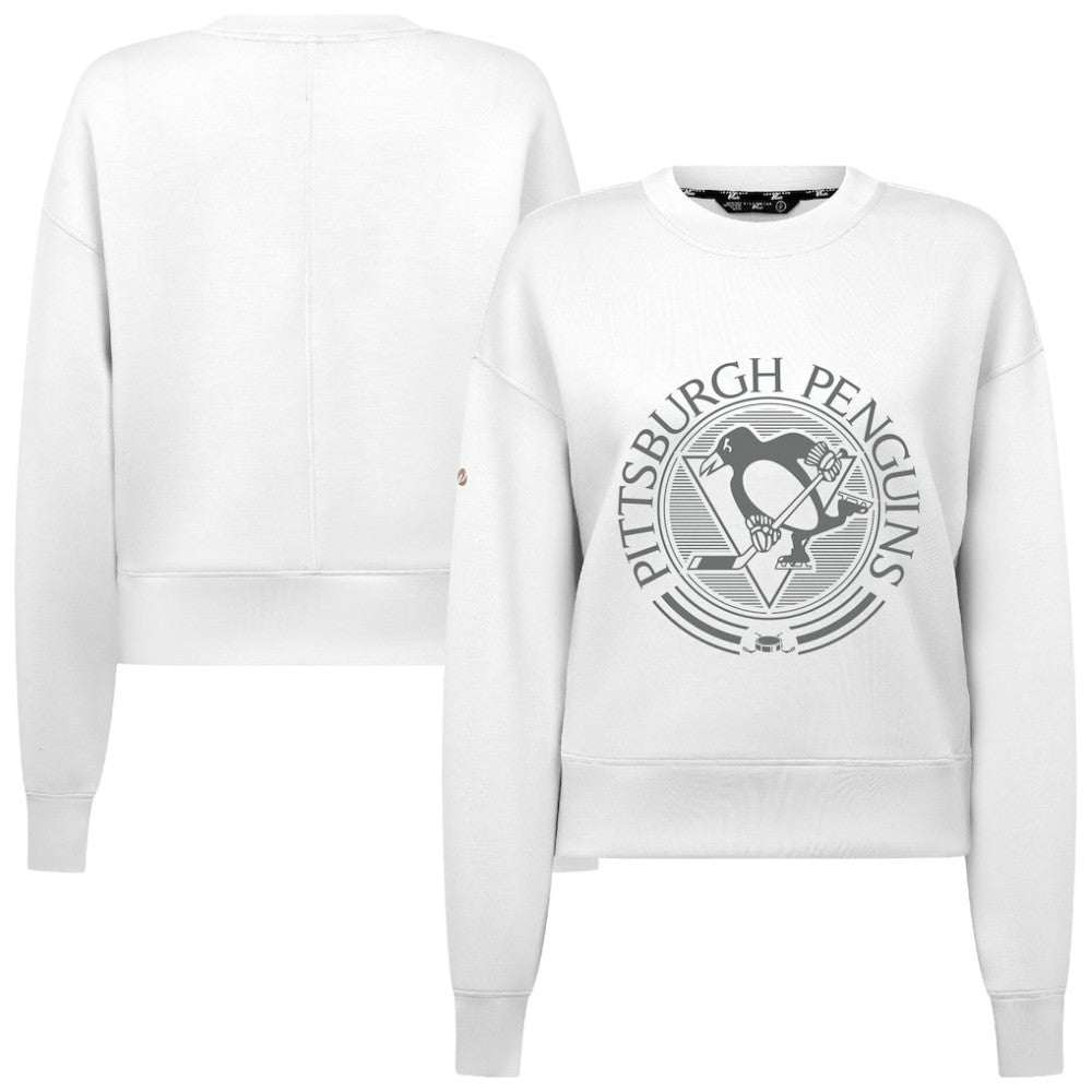 Pittsburgh Penguins Levelwear Women's Slate & Snow Sponge Tri-Blend Sweatshirt - White Sweatshirts