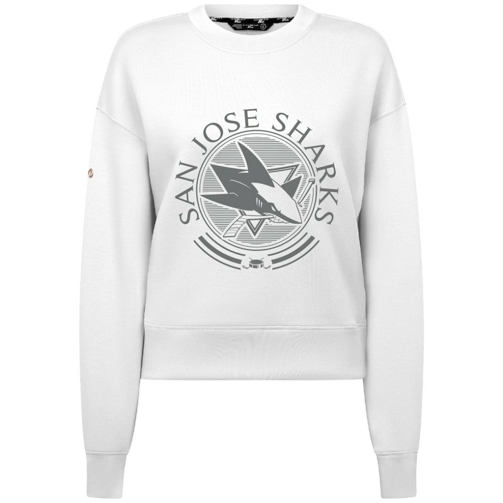San Jose Sharks Levelwear Women's Slate & Snow Sponge Tri-Blend Sweatshirt - White Sweatshirts