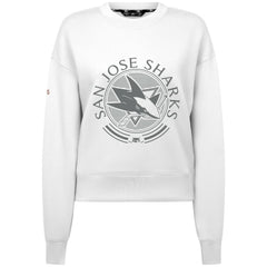 San Jose Sharks Levelwear Women's Slate & Snow Sponge Tri-Blend Sweatshirt - White Sweatshirts