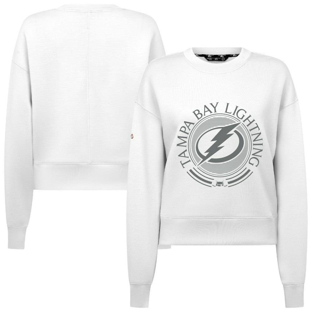 Tampa Bay Lightning Levelwear Women's Slate & Snow Sponge Tri-Blend Sweatshirt - White Sweatshirts
