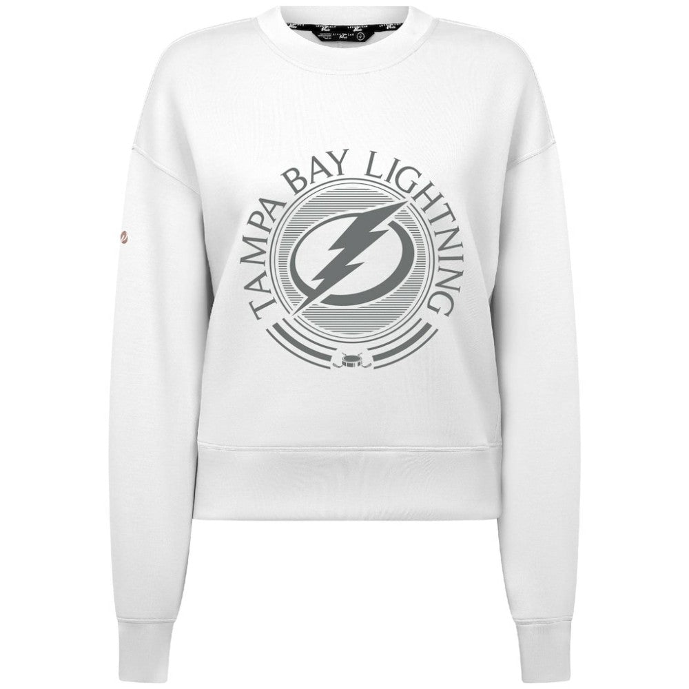 Tampa Bay Lightning Levelwear Women's Slate & Snow Sponge Tri-Blend Sweatshirt - White Sweatshirts