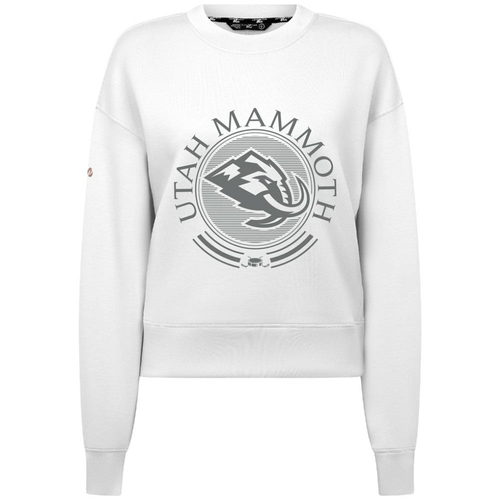 Utah Mammoth Levelwear Women's Slate & Snow Sponge Tri-Blend Sweatshirt - White Sweatshirts