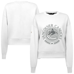 Vancouver Canucks Levelwear Women's Slate & Snow Sponge Tri-Blend Sweatshirt - White Sweatshirts
